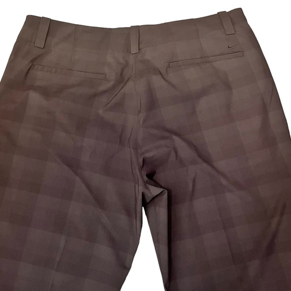 NIKE Golf Dri-Fit Stay Cool Black Grey Plaid Lightweight Straight Athletic Pants - Picture 7 of 12